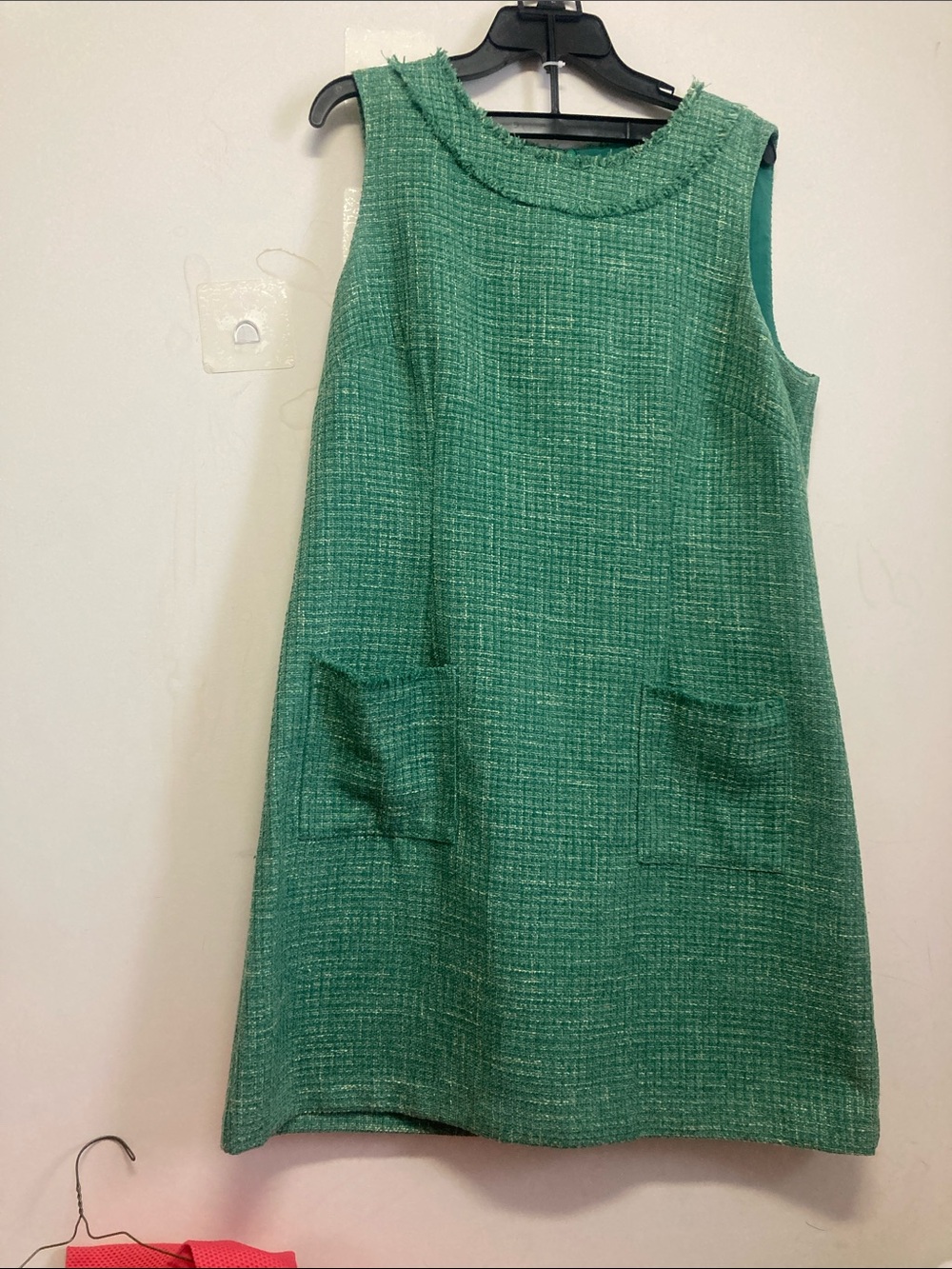 ELIZA J./Sleeveless Green Tweed Shift Dress